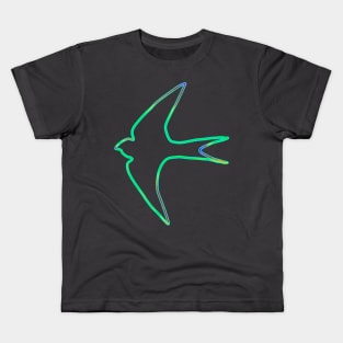 Neon bird, swift design Kids T-Shirt